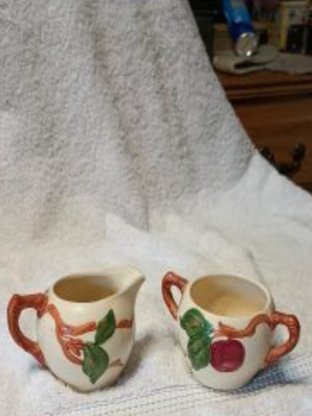 Franciscan Apple Pattern Cream & Sugar Bowl